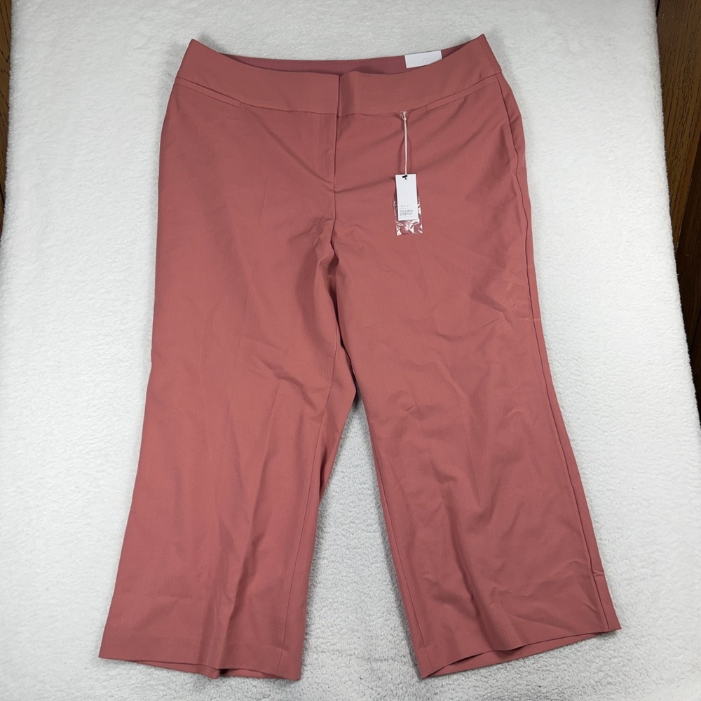 Lane Bryant The Allie Dress Pants Womens 24s (46x29) Pink High Rise Wide Leg NWT